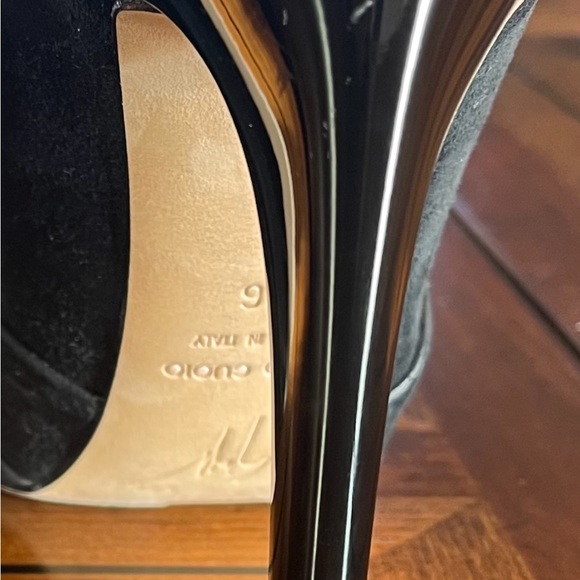 EUC GIUSEPPE ZANOTTI VERO CUOIO BLACK SUEDE LEATHER CLASSIC ITALY PUMPS U.S. 6 - Picture 12 of 15